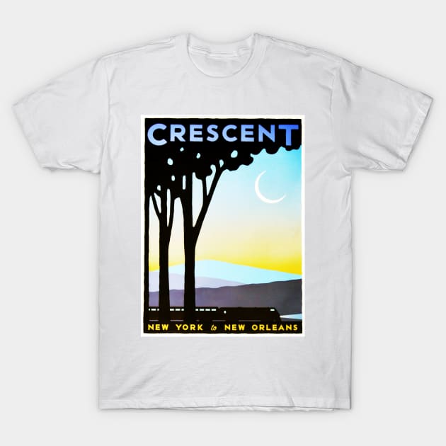 Crescent New York to New Orleans Vintage Railway Travel T-Shirt by vintageposters